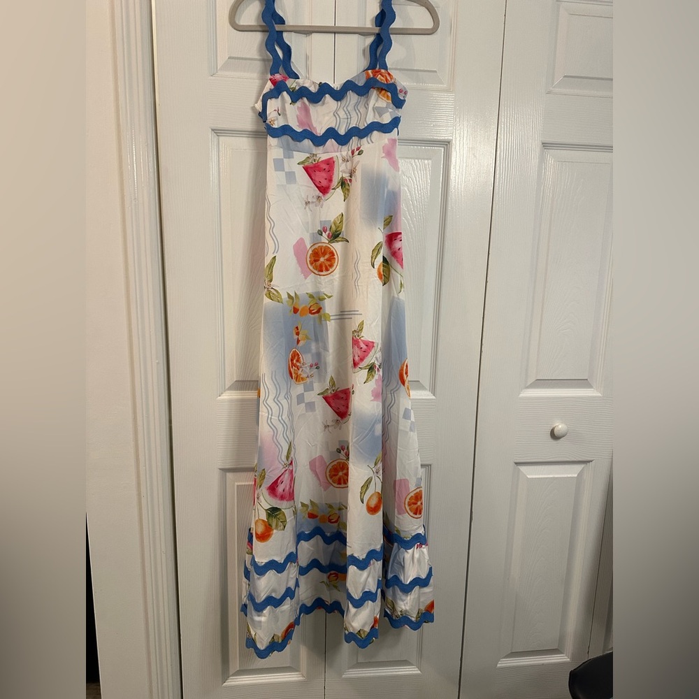 26 Threads Fruit Print Summer Maxi Dress M